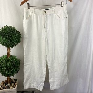 Ralph Lauren 100% Linen White Capri Pants 8